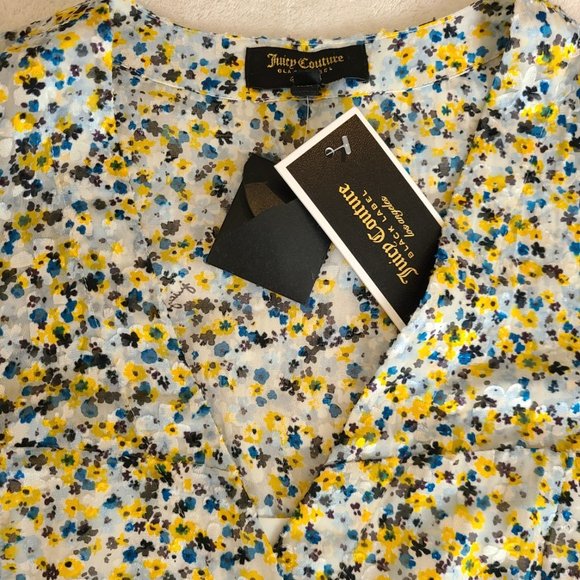 Ditsy Burnout Chiffon Button Front Dress - Picture 3 of 5